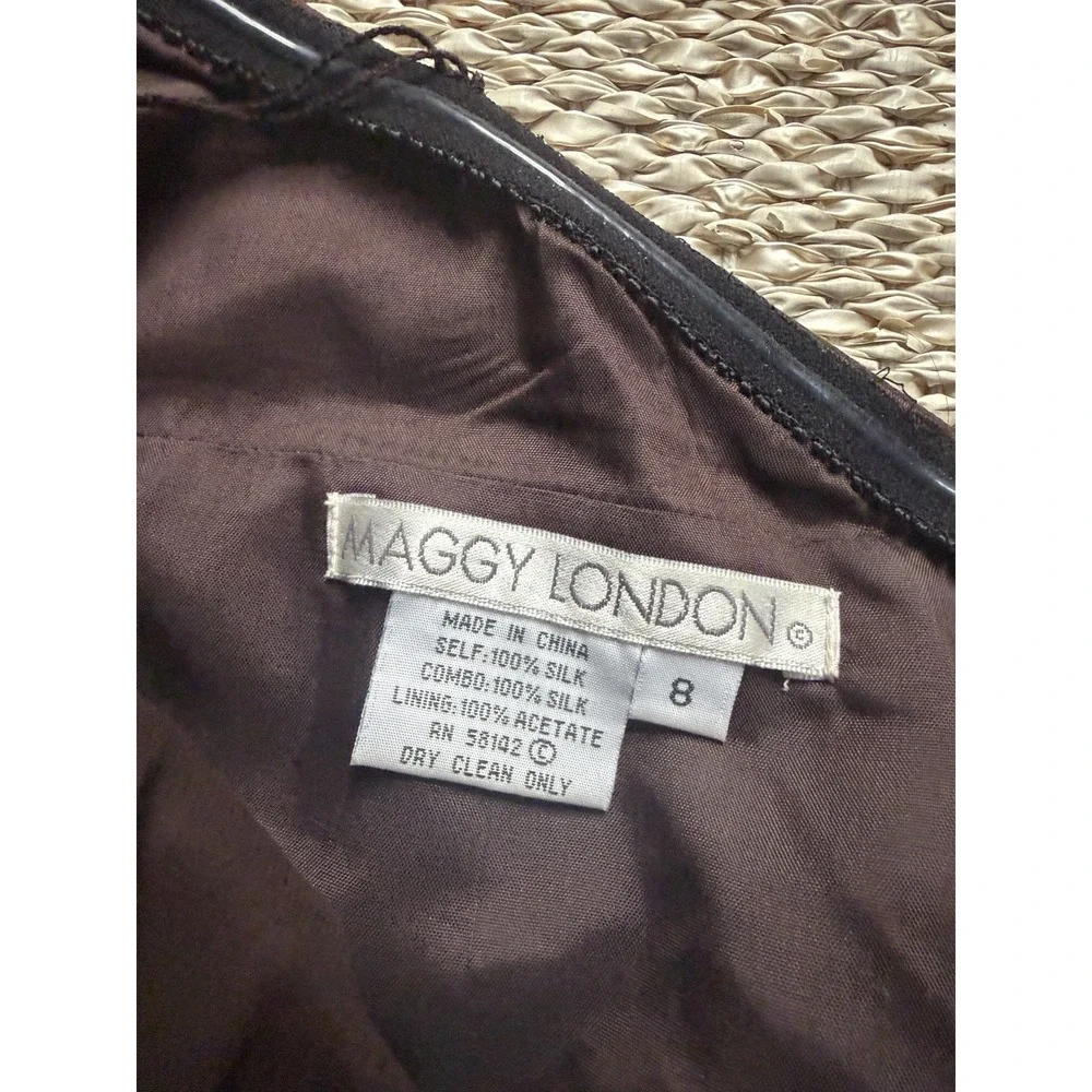 Y2K Silk Chocolate Brown Halter‎ Midi Dress Carry Bradshaw Backless Romantic 8